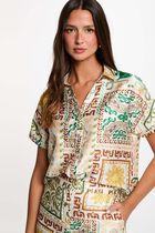 Satin printed shirt multicolor women