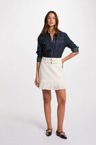 Mini skirt with fringes white women