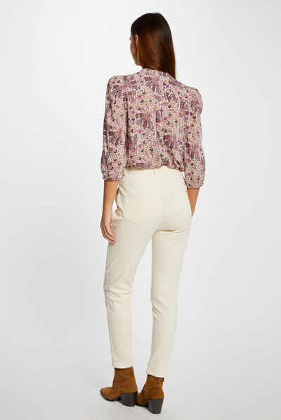 3/4-length sleeved shirt vegetal print multico ladies'