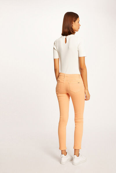 Low-waisted skinny jeans light orange ladies'