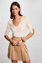 Jupe courte suédine camel femme