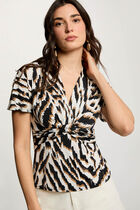 Fitted v-neck t-shirt multicolor women