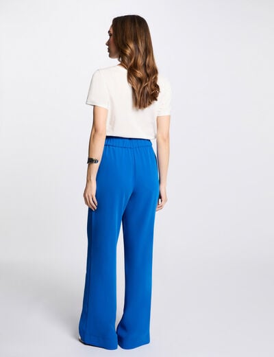 Wide leg trousers electric blue women