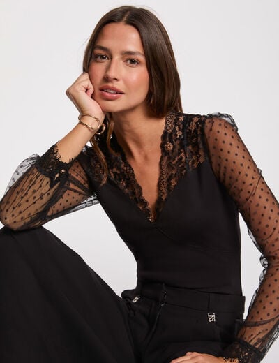 Long sleeve bodysuit black women