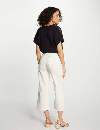 Jumper V-neck short sleeves navy women