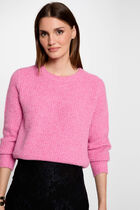 Jumper round neck long sleeves medium pink women