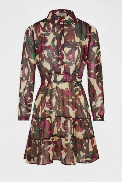 A-line dress with vegetal print multico ladies'