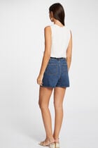 Sleeveless lace top ecru women