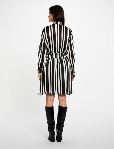 Asymmetric striped dress multicolor women