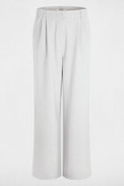 High-waisted wide-leg trousers light grey women
