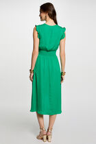 Robe droite fluide sans manches vert émeraude femme