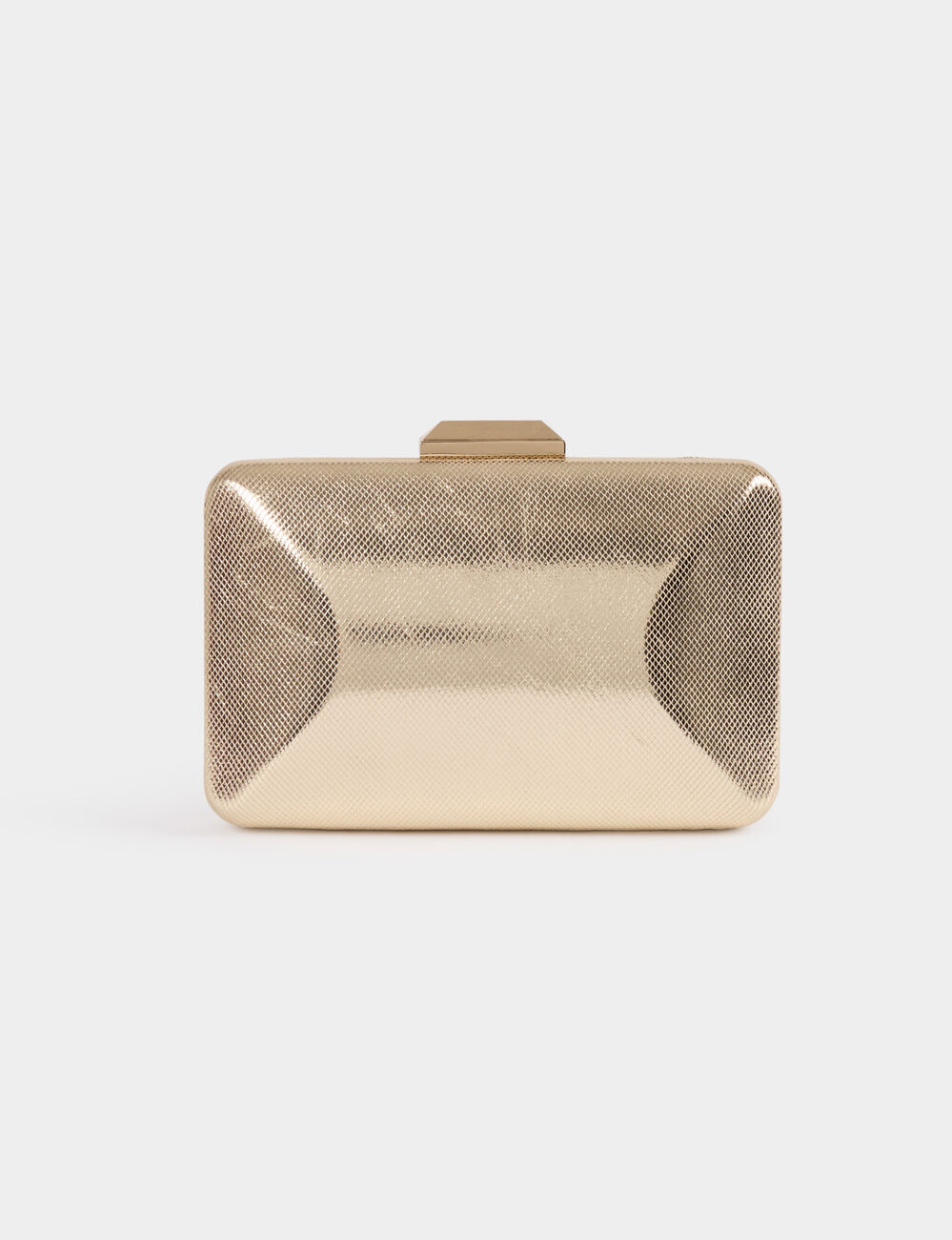 Clutch bag metallised effect gold yellow women