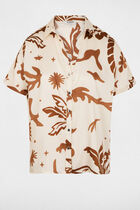 Satin short-sleeve shirt multicolor women