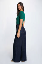 Fitted V-neck sweater green women