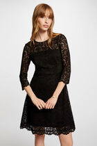 Mini skater lace dress black women