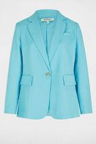 Waisted blazer sky blue women