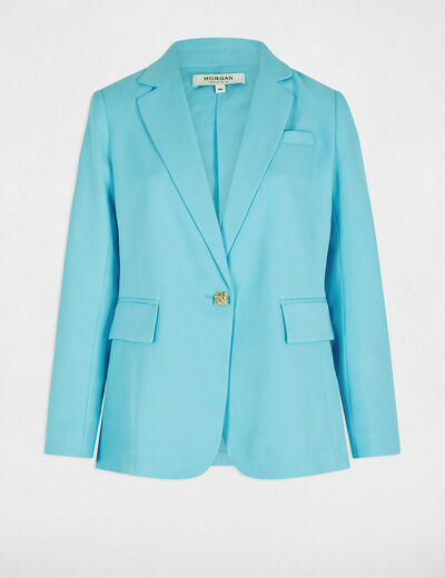 Waisted blazer sky blue women