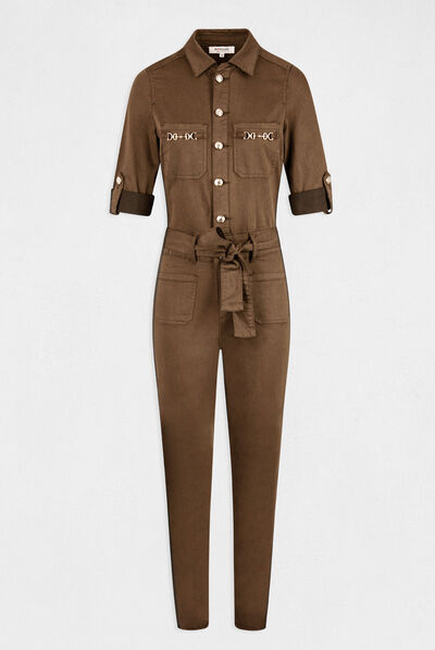 Straight belted jumpsuit  ladies'