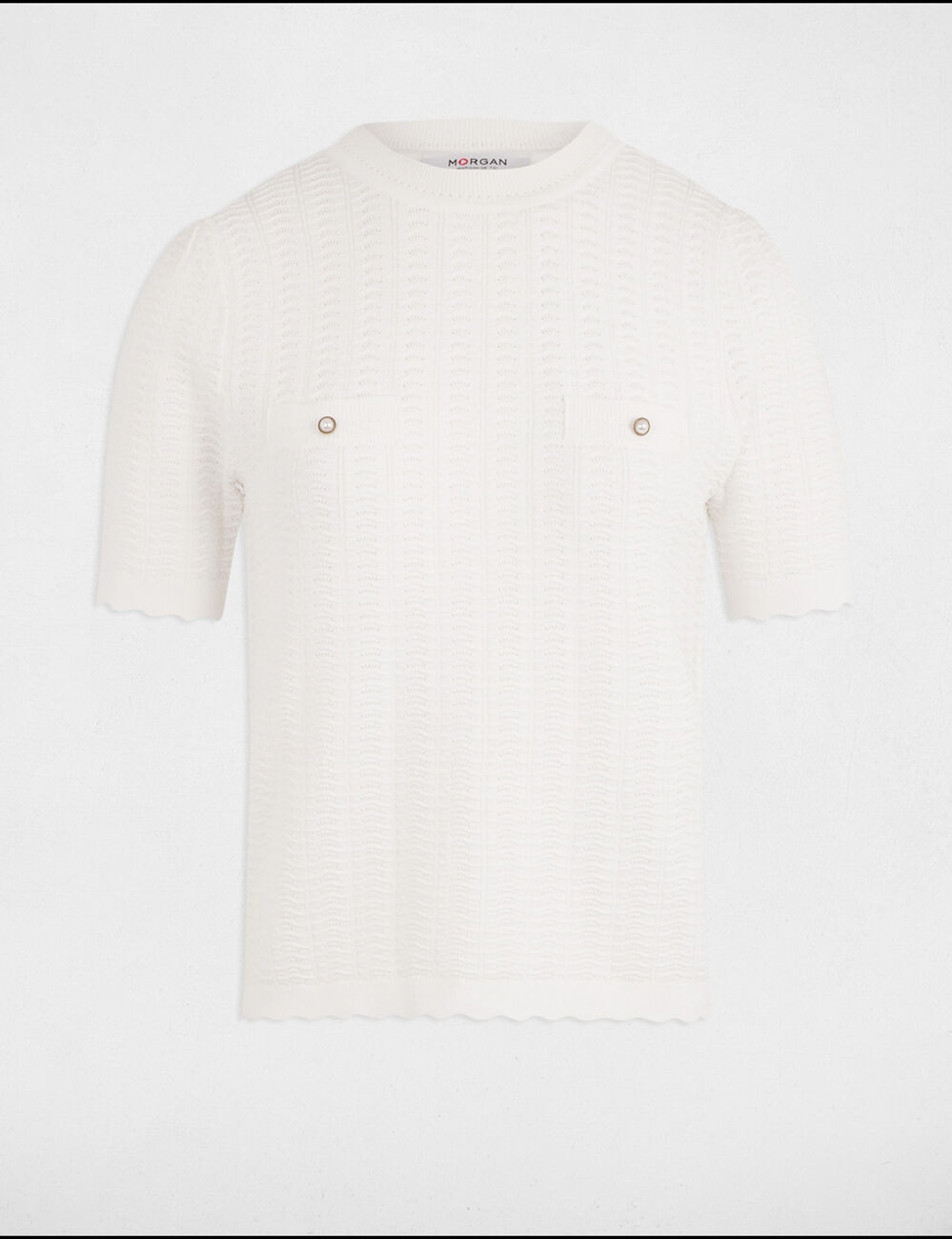 Short-sleeved jumper white women