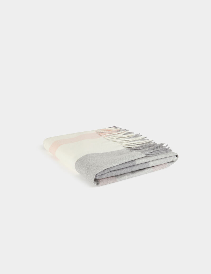 checked scarf light grey women Checked scarf light grey women