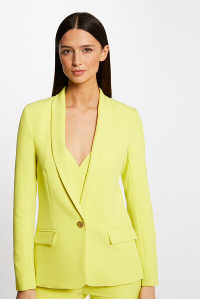 Buttoned waisted jacket yellow ladies'
