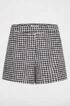 High-waisted tweed shorts multicolor women