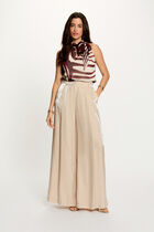 Pleated top with lavalli&egrave;re neck multicolor women