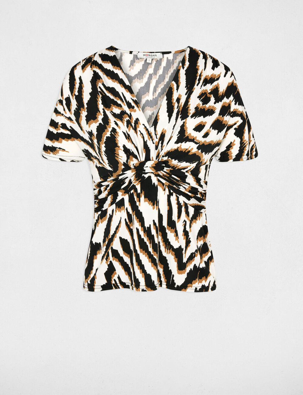 Fitted v-neck t-shirt multicolor women