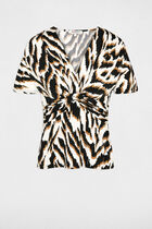 Fitted v-neck t-shirt multicolor women