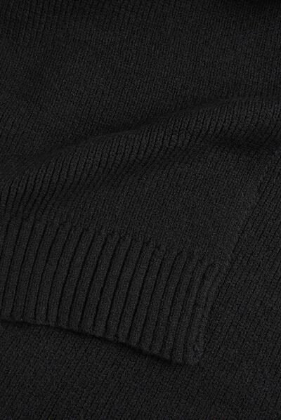 Knitted scarf with buttons black ladies'