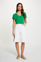 V-neck short-sleeve t-shirt meadow green women