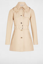 Trench mi-long ceinturé sable femme
