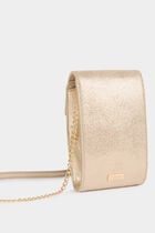 Crossbody metallised phone bag gold yellow women