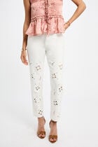 Embroidered straight jeans white women