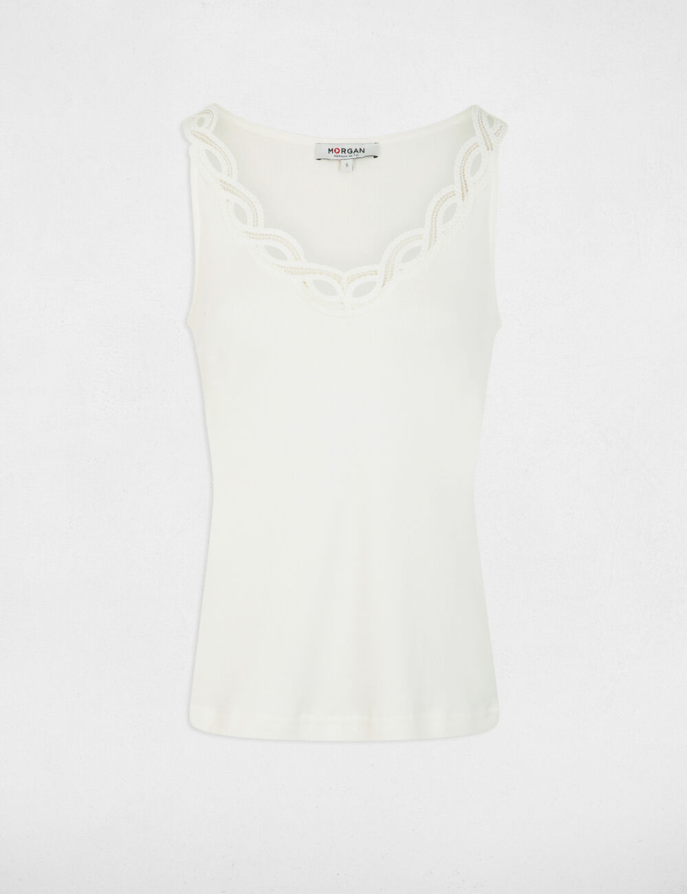 Fitted v-neck tank top white women