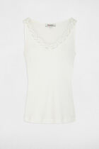 Fitted v-neck tank top white women