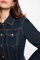 Wide-leg denim jumpsuit raw denim women