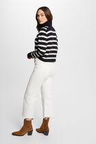 Stripped jumper turtleneck navy women