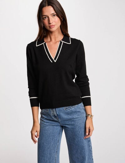 Polo neck jumper black women
