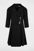 Robe courte trapèze noir femme