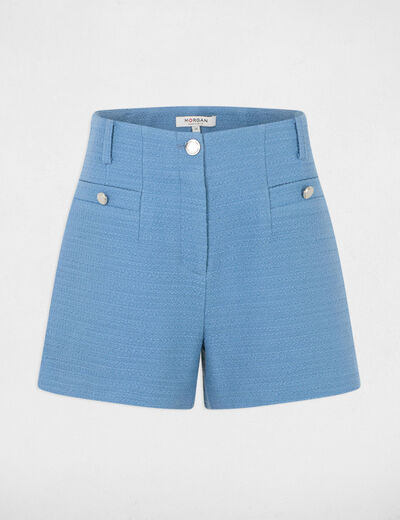 Straight tweed shorts grey denim women