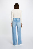 Fitted V-neck sweater ivory women