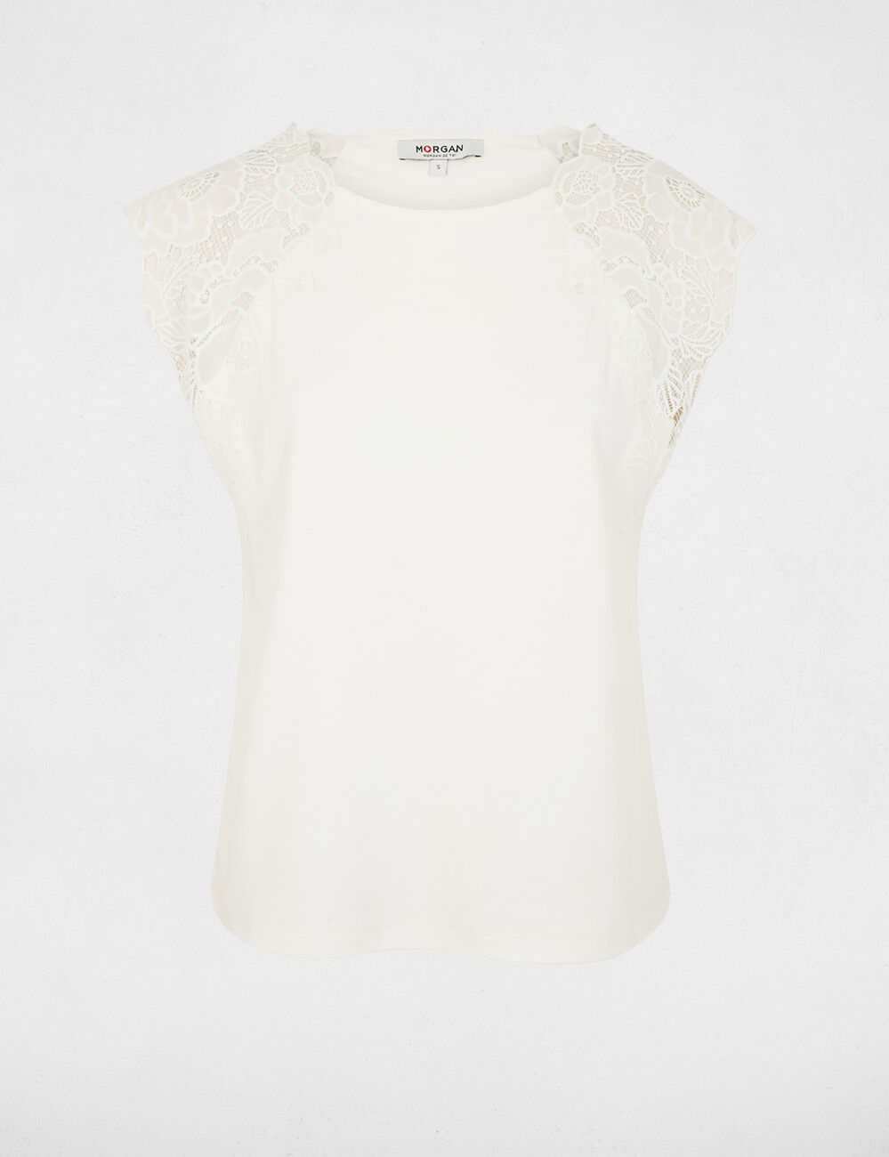 Sleeveless lace top white women