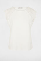 Sleeveless lace top white women