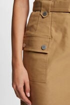 Jupe courte poches à rabat beige femme