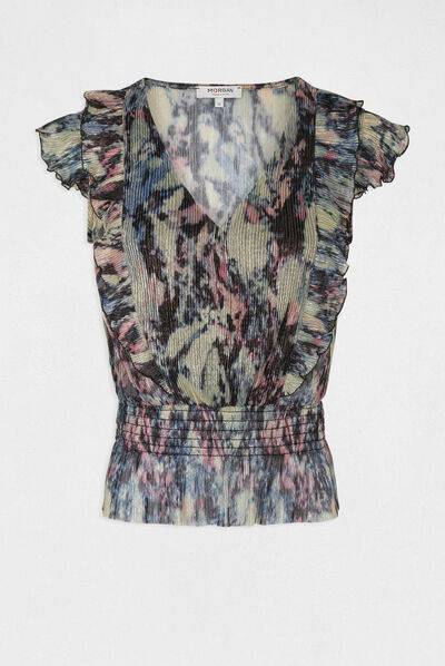 Short-sleeved t-shirt abstract print multico ladies'