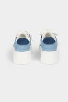 Baskets compens�es blanc femme