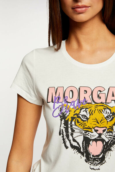 Short-sleeved t-shirt ecru ladies'