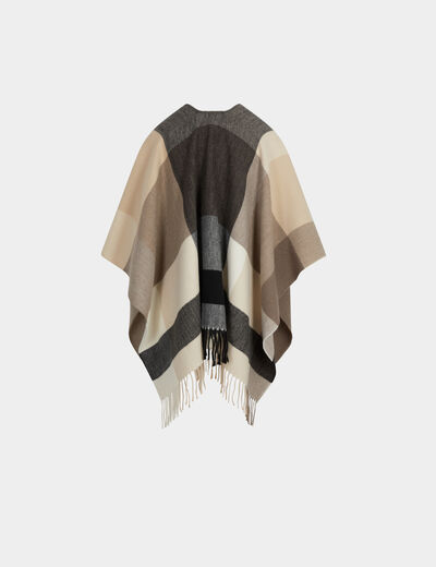 Open-neck poncho multicolor women