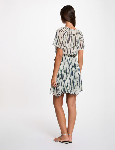Short dress with V-neck multicolor women